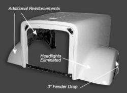 Alternative view of **Discontinuing Soon** JP-FL18K-Discontinued Aftermarket,  Fits Freightliner Classic XL 132" BBC Truck-Rodz Hood 2004 and Newer