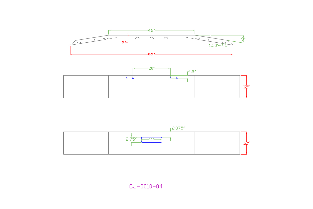 120-CJ-0010-04 Aftermarket, Fits Freightliner FLD120 Bumper 12" tall - Image 2