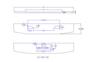 Alternative view of 150-GC-0011-02 Aftermarket,  Fits Mack R600,  R700 bumper 16” Tall with tapered ends
