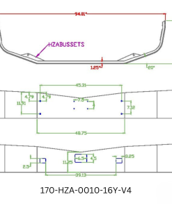 170-HZA-0010-16Y-V4 PETERBILT 579 BUMPER FITS 2021 AND Newer SBA