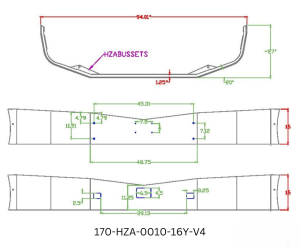 170-HZA-0010-16Y-V4 PETERBILT 579 BUMPER FITS 2021 AND Newer SBA