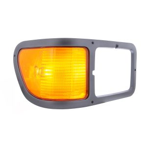 310-FD-31983 HEADLIGHT BEZEL WITH PARK LIGHT FOR 2000-2015 FORD F-650/F-750 - GRAY PLASTIC - PASSENGER SIDE