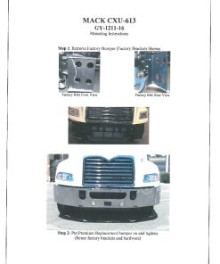 Alternative view of 150-GY-0210-16 MACK CXU 613 BUMPER 2008 AND NEWER 16IN STEP AND TOE HOLES